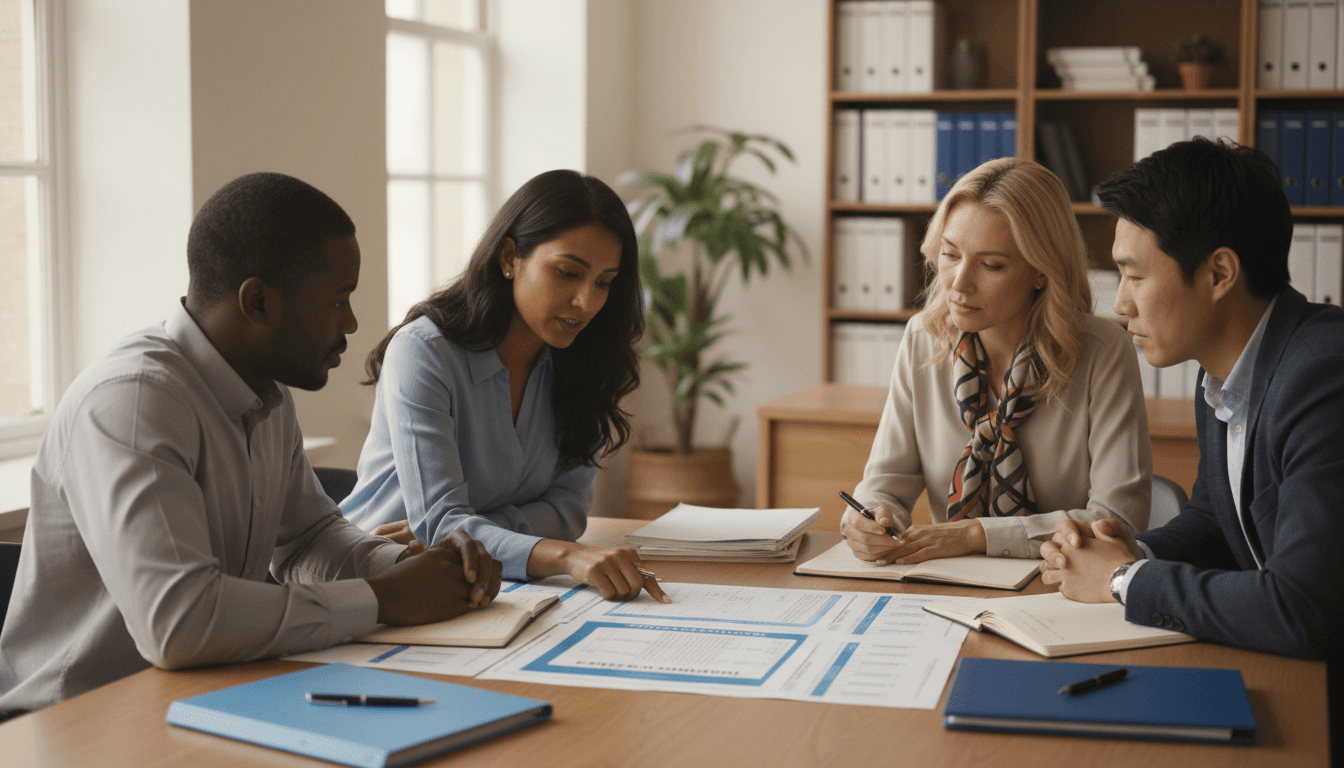 Professionals reviewing audit documentation during a training session