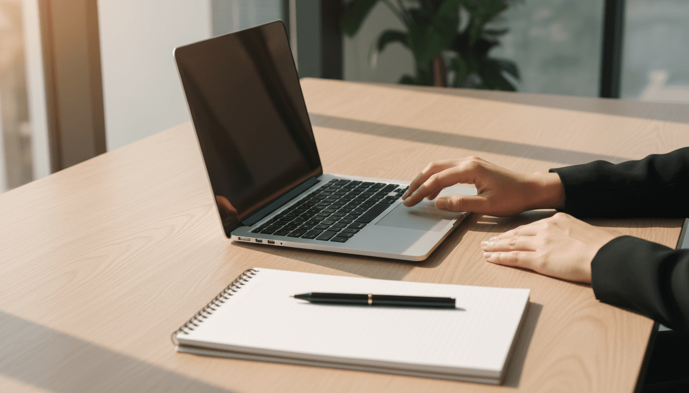 Professional reviewing ISO certification templates and audit checklists at a workspace